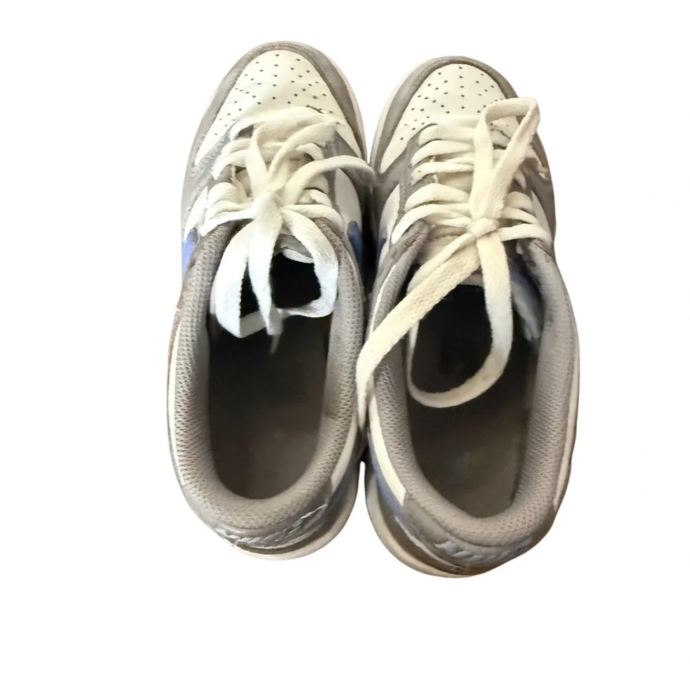 Nike Dunk Low White and Blue “Cement Royal” Athletic Shoes-Size 5Y